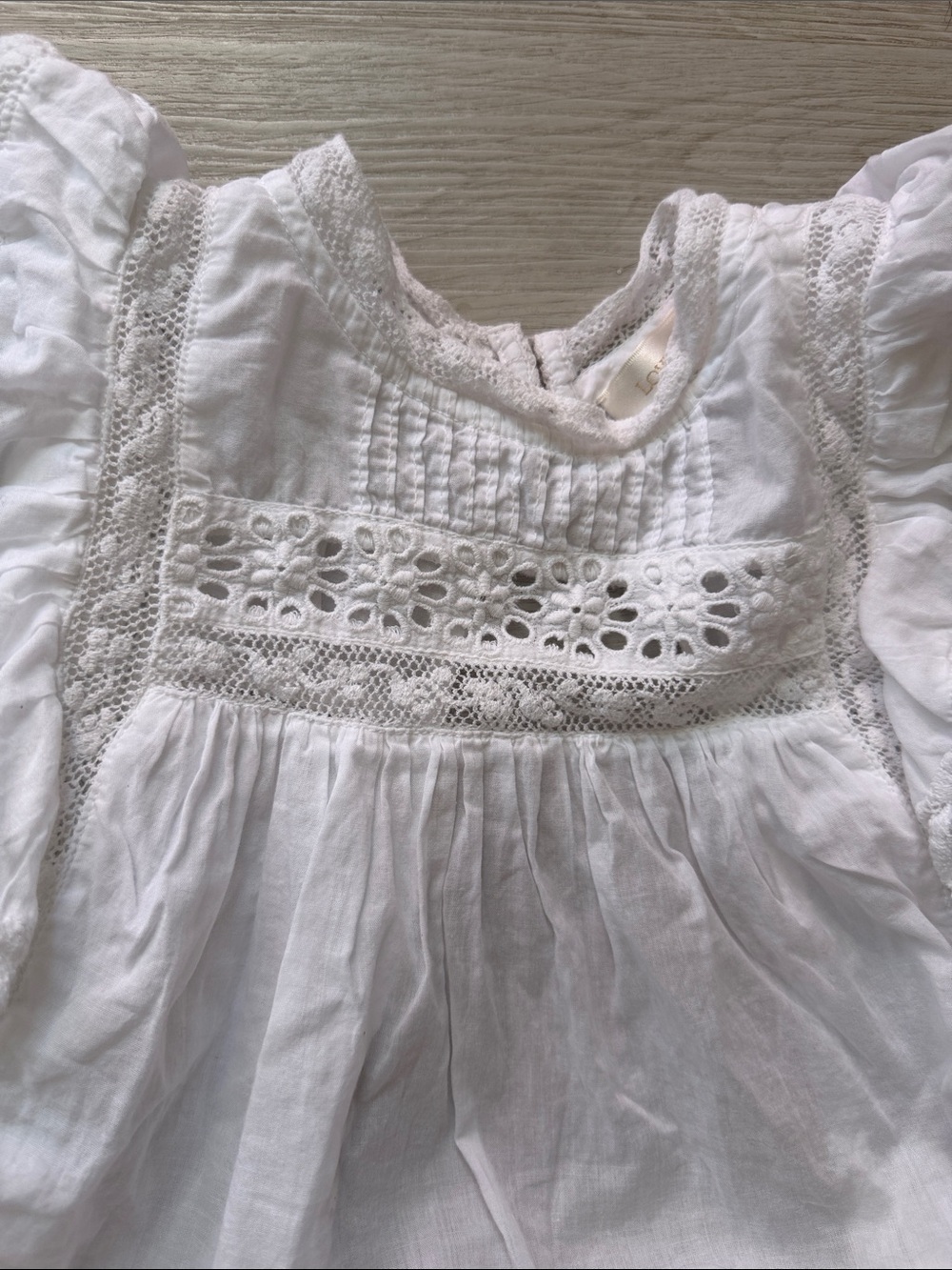 LoveShackFancy White Ruffle Two-Piece Kids Set - Picture 4 of 4